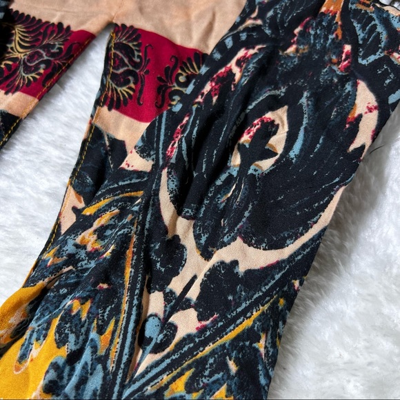 Free People Walking Through My Dreams Orange Floral Paisley Smocked Dress - Picture 7 of 15